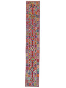 81X502 Tapete Kilim Afegão Old Style Oriental Passadeira Vermelho Escuro/Cinza Escuro (Lã, Afeganistão) Carpetvista