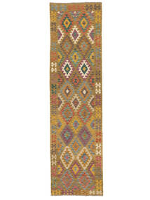 82X308 Kelim Afghan Old Style Tæppe Orientalsk Løber Brun/Orange (Uld, Afghanistan) Carpetvista