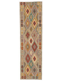Tapete Oriental Kilim Afegão Old Style 85X299 Passadeira Castanho/Laranja (Lã, Afeganistão)