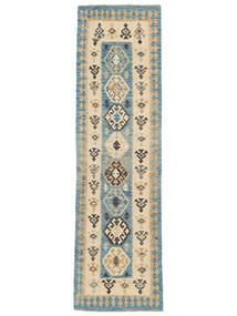  Orientalischer Kelim Afghan Old Stil Teppich 83X298 Läufer Orange/Dunkeltürkis Wolle, Afghanistan Carpetvista