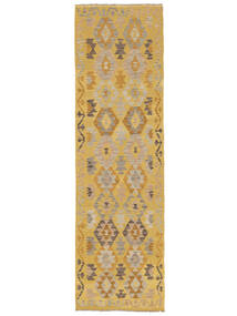  Orientalsk Kelim Afghan Old Style Teppe 86X298Løpere Oransje/Brun Ull, Afghanistan Carpetvista