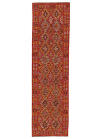 Kilim Afghan Old Style Alfombra 84X302 De Lana Rojo Oscuro/Marrón Pequeño Carpetvista