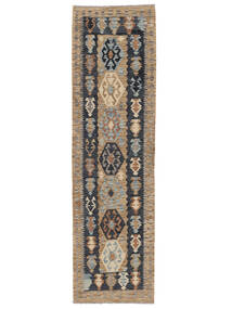  Kilim Afghan Old Style Tappeto 85X305 Di Lana Marrone/Nero Piccolo Carpetvista