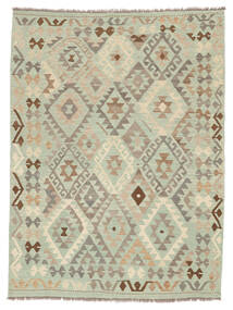 Kelim Afghan Old Style Vloerkleed 156X208 Groen/Oranje Wol, Afghanistan Carpetvista