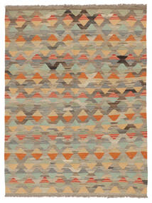 150X200 絨毯 オリエンタル キリム アフガン オールド スタイル 茶色/ダークイエロー (ウール, アフガニスタン) Carpetvista