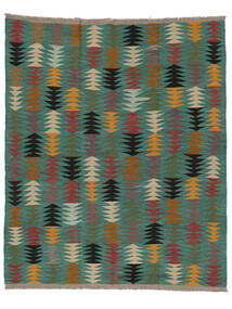 161X193 Kilim Ariana Trend Rug Modern Dark Green/Dark Red (Wool, Afghanistan) Carpetvista