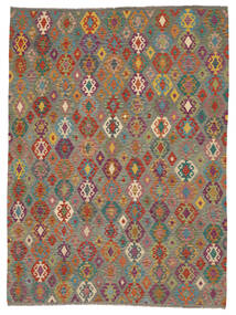  Orientalsk Kelim Afghan Old Style Teppe 257X353 Mørk Rød/Brun Stort Ull, Afghanistan Carpetvista