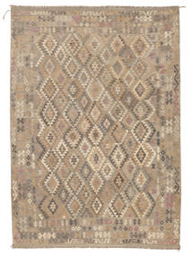  Kilim Afegão Old Style Tapete 259X364 Lã Castanho/Laranja Grande Carpetvista