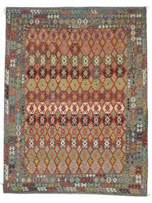  Oosters Kelim Afghan Old Style Vloerkleed 301X395 Donkerrood/Groen Groot Wol, Afghanistan Carpetvista