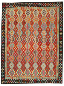 Tapete Oriental Kilim Afegão Old Style 306X406 Castanho/Vermelho Escuro Grande (Lã, Afeganistão)