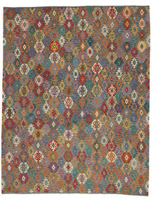 310X400 絨毯 オリエンタル キリム アフガン オールド スタイル 茶色/ダークグレー 大きな (ウール, アフガニスタン) Carpetvista