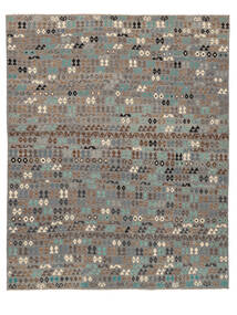 317X399 Tapis D'orient Kilim Afghan Old Style Marron/Jaune Foncé Grand (Laine, Afghanistan) Carpetvista
