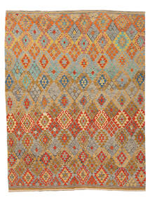 313X401 絨毯 オリエンタル キリム アフガン オールド スタイル 茶色/オレンジ 大きな (ウール, アフガニスタン) Carpetvista