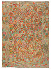 350X483 絨毯 キリム アフガン オールド スタイル オリエンタル 茶色/ダークイエロー 大きな (ウール, アフガニスタン) Carpetvista