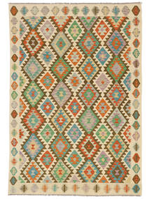  Oriental Kilim Afghan Old Style Rug 203X292 Orange/Brown Wool, Afghanistan Carpetvista