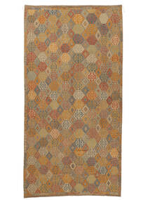  311X605 Kelim Afghan Old Stil Teppich Braun Afghanistan Carpetvista