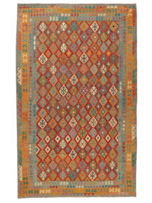  Kilim Afegão Old Style Tapete 307X491 Lã Castanho/Vermelho Escuro Grande Carpetvista