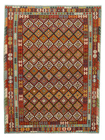 Chilim Afghan Old Style Covor 301X397 Lână Dark Red/Negru Mare Carpetvista
