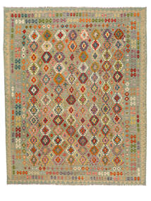 313X389 絨毯 オリエンタル キリム アフガン オールド スタイル ダークグリーン/茶色 大きな (ウール, アフガニスタン) Carpetvista