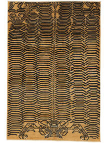  201X297 Kazak Fine Rug Black/Brown Afghanistan Carpetvista