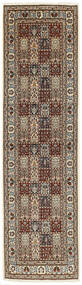 Persischer Moud Teppich 82X293 Läufer Braun/Schwarz ( Persien/Iran)