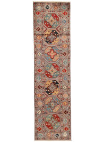 絨毯 オリエンタル カザック Fine 78X290 廊下 カーペット 茶色/ダークレッド (ウール, アフガニスタン)