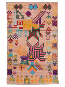  Moroccan Berber - Afghanistan 113X188 Wool Rug Brown/Dark Red Small Carpetvista