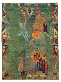  Moroccan Berber - Afghanistan 125X163 Wool Rug Dark Green/Brown Small Carpetvista