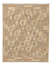  Orientalischer Kelim Afghan Old Stil Teppich 240X298 Orange/Braun Wolle, Afghanistan Carpetvista
