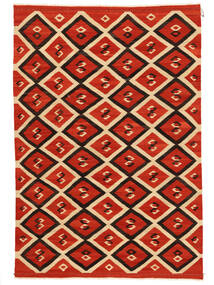 Kilim Modern Rug 206X300 Dark Red/Black Wool, Afghanistan Carpetvista