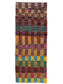 絨毯 Moroccan Berber - Afghanistan 78X202 廊下 カーペット ブラック/茶色 (ウール, アフガニスタン)