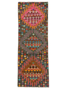 絨毯 Moroccan Berber - Afghanistan 69X200 廊下 カーペット ブラック/ダークレッド (ウール, アフガニスタン)