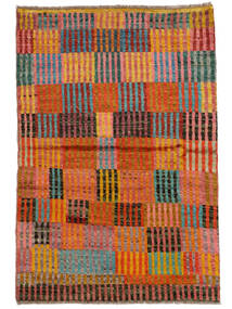 絨毯 Moroccan Berber - Afghanistan 92X184 廊下 カーペット 茶色/ダークレッド (ウール, アフガニスタン)