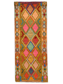 Moroccan Berber - Afghanistan Rug 80X199 Runner
 Brown/Red Wool, Afghanistan Carpetvista