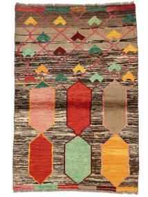  Moroccan Berber - Afghanistan 91X134 ウール 絨毯 茶色/ブラック 小 Carpetvista