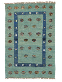 絨毯 キリム Nimbaft 98X149 グリーン/ダークグリーン (ウール, アフガニスタン)
