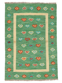 104X150 絨毯 キリム Nimbaft モダン グリーン/イエロー (ウール, アフガニスタン) Carpetvista