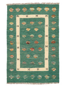 99X152 絨毯 キリム Nimbaft モダン ダークグリーン/ベージュ (ウール, アフガニスタン) Carpetvista