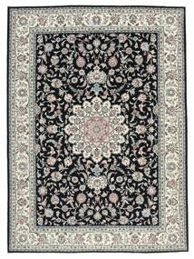 251X350 絨毯 ナイン 9La Sherkat Farsh オリエンタル ブラック/ダークイエロー 大きな (ウール, ペルシャ/イラン)