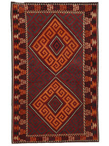 Kelim Maimane Vloerkleed 299X480 Zwart/Donkerrood Groot Wol, Afghanistan Carpetvista