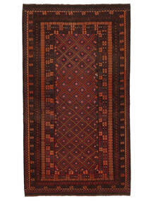  Orientalischer Kelim Maimane Teppich 249X442 Schwarz/Dunkelrot Wolle, Afghanistan Carpetvista