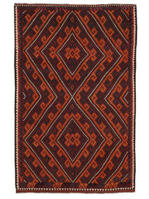  235X366 Kelim Maimane Teppich Schwarz/Dunkelrot Afghanistan Carpetvista