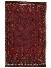 244X388 Tapete Kilim Maimane Oriental Preto/Vermelho Escuro (Lã, Afeganistão) Carpetvista