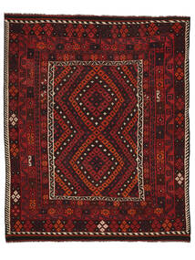 260X314 Dywan Orientalny Kilim Maimane Czarny/Ciemnoczerwony Duży (Wełna, Afganistan) Carpetvista