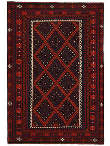  Orientalisk Kelim Maimane Matta 252X377 Svart/Mörkröd Stor Ull, Afghanistan Carpetvista