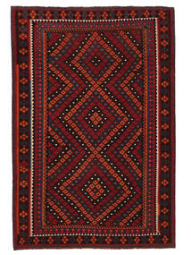 Alfombra Oriental Kilim Maimane 250X367 Negro/Rojo Oscuro Grande (Lana, Afganistán)