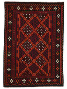 205X293 Kelim Maimane Teppich Orientalischer Schwarz/Dunkelrot (Wolle, Afghanistan) Carpetvista