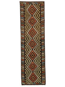  Kilim Afegão Old Style Tapete 84X293 Lã Preto/Castanho Pequeno Carpetvista