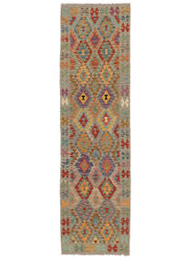 Tapis D'orient Kilim Afghan Old Style 85X305 De Couloir Marron/Jaune Foncé (Laine, Afghanistan)