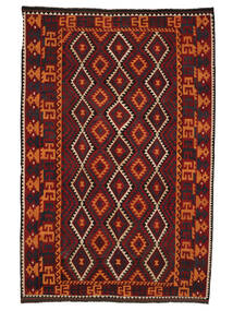 291X444 Kelim Maimane Teppich Orientalischer Schwarz/Dunkelrot Großer (Wolle, Afghanistan) Carpetvista